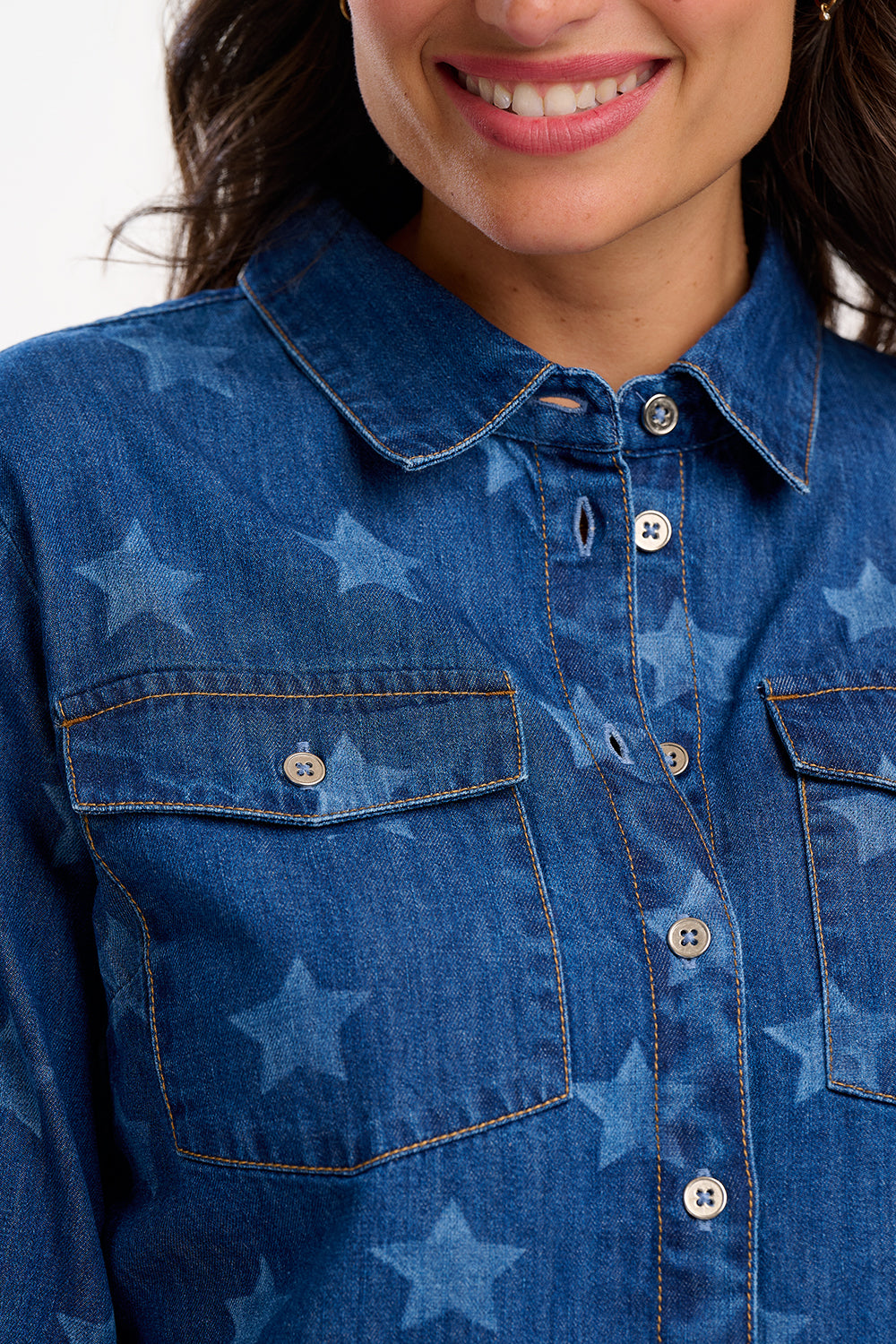 Denim Bleached Stars Shirt