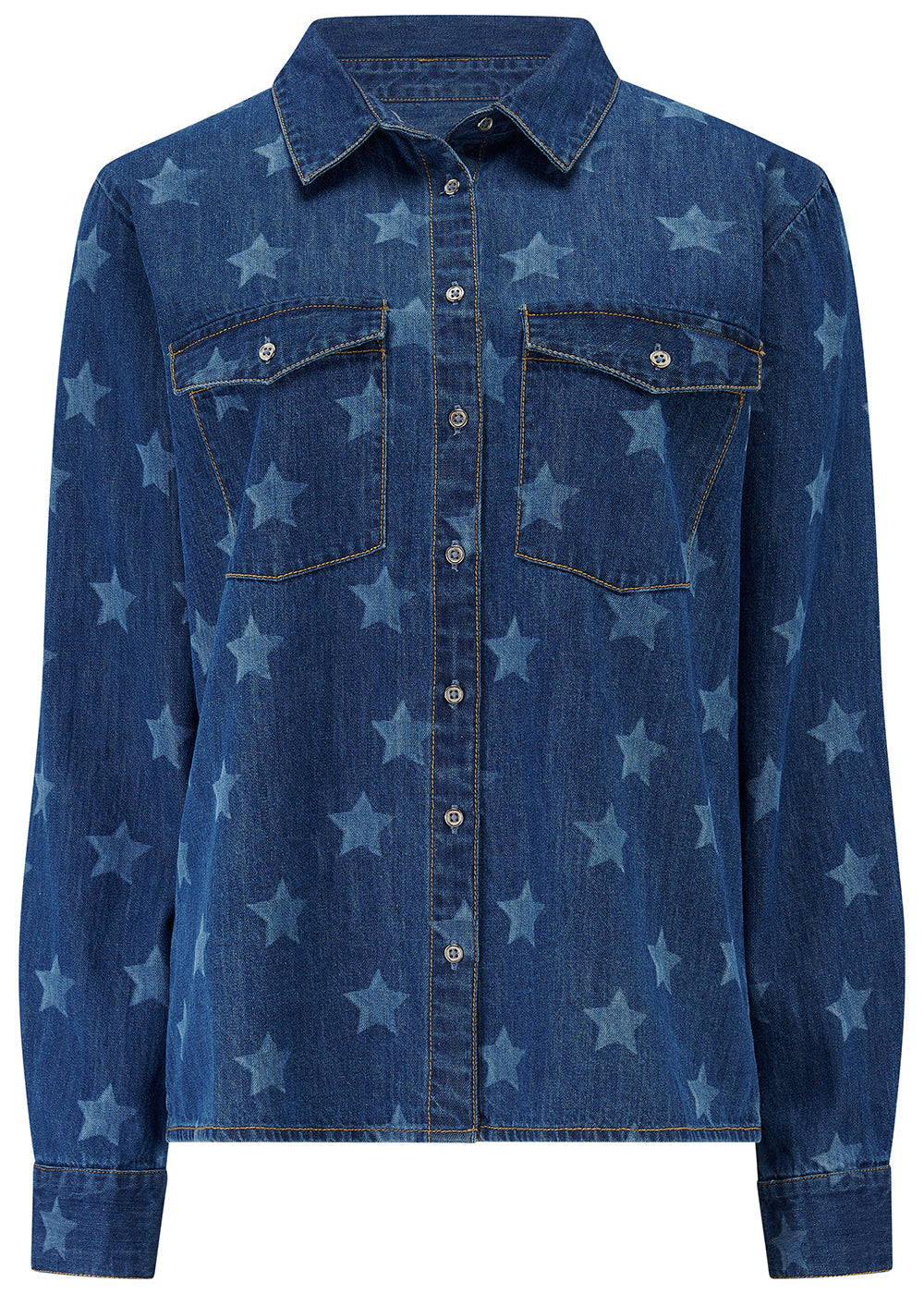 Denim Bleached Stars Shirt