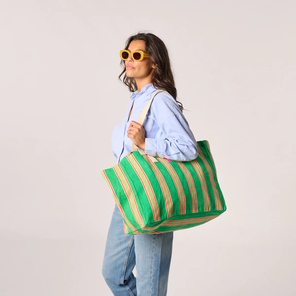 Green Stripe Tote
