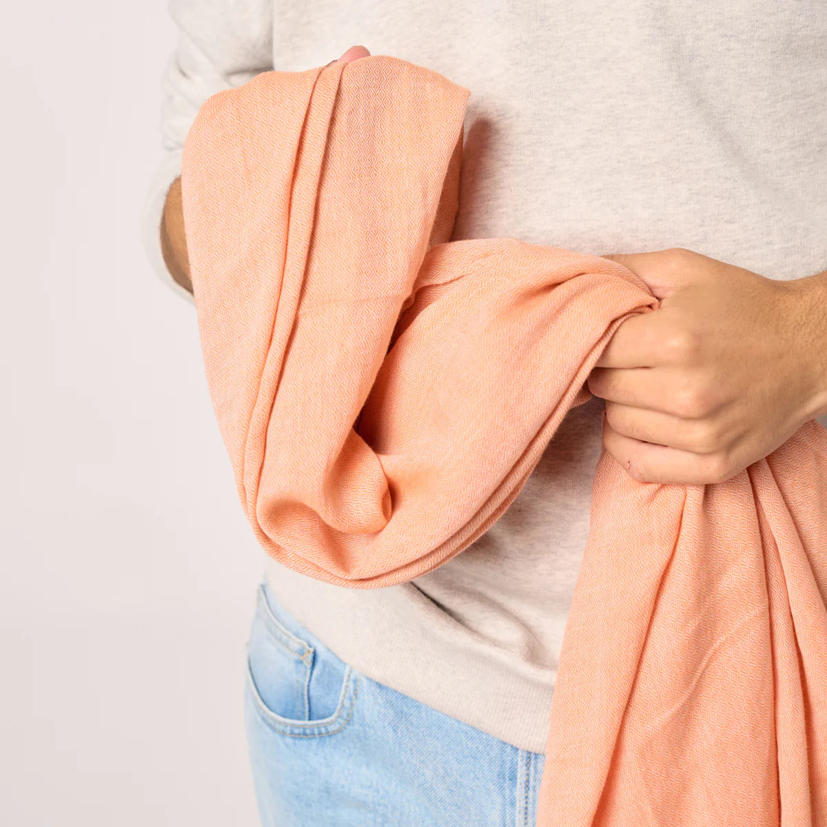 Orange Jacquard Scarf