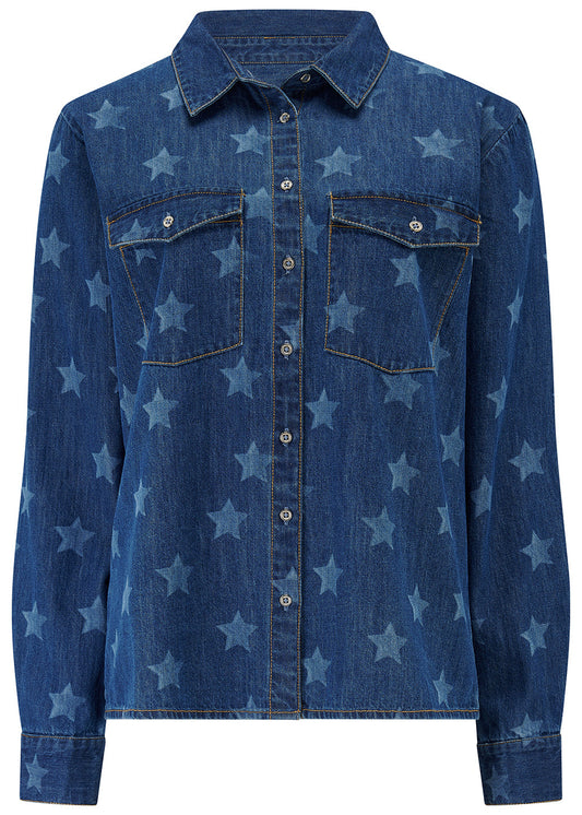 Denim Bleached Stars Shirt